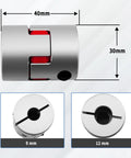 Aluminum Alloy Plum Flexible Shaft Coupling For CNC Machines And Servo Motors 9mm to 12mm, 30mm by 40mm