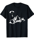Dope Paramotor Paraglider Tee With Mountain Vibe For Powered Paragliding Fans, Lightweight Classic Fit Black T Shirt With Double Needle Hem
