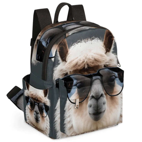Women Mini Backpack Purse With Alpaca Print Cute Small Daypack For Travel And Work Multi Functional Casual Shoulder Bag Lightweight Durable Soft