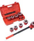 Portable Ratchet Pipe Threader Kit With Six Dies And Case DIY Friendly Ergonomic Manual Threading Tool For Home Plumbing