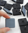 16 Pack Nail On Furniture Sliders 1.5 Inch Square Teflon Glides For Chairs And Furniture No Squeak Floor Protectors For Carpeted Floors Easy Glide Cupboard Moves Gray Black