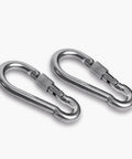 Badass Heavy Duty 304 Stainless Steel Double Ended Swivel Eye Hook With Rust Proof Snap Hooks For Tree Swing And Spinner Hanger Smooth 360 Spin No Rope Headaches For Backyard Vibes And Weekend Builds with two screw top carabiners.