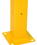 Heavy Duty Steel Tubular Mounting Posts With Safety Yellow Finish Pre Drilled Base Plate For Bolt On Railing System And Industrial Guardrail 18 Inch Height Drop In Bracket Rock Solid For Plug And Play Warehouse Barrier Setup