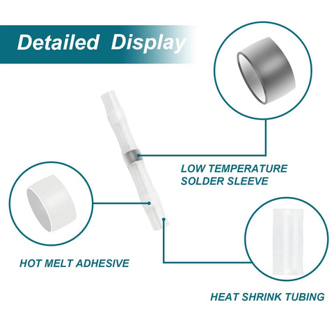 QIATOL solder-seal wire connector with clear heat-shrink tubing and low-temperature solder sleeve