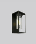 Matte Black Outdoor Wall Lantern With Clear Glass And LED Dimmable Lighting, Weatherproof Sconce For Porch Patio Or Garden, Modern Dope Look
