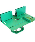Heavy Duty Woodworking Bench Router Plate System With Precise Adjustable Height Lift And Sure Grip Clamping Mount top view of CNC aluminum router lift plate