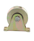 4 Pack 3 Inch V Groove Track Rollers With Bracket, Workhorse Heavy Duty 45 Steel Sliding Gate Casters Wheels, front view