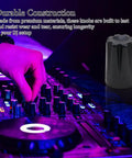 DJ adjusting volume on mixer with 50 Piece Black 6mm D Shaft Potentiometer And Encoder Knobs With Concave Rotary Design