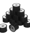 Double Ended M8 Double Threaded Rubber Shock Absorber Mounts, 12 Pack, Heavy Duty Vibration Isolation Pads for Air Compressors and Industrial Equipment, Quiet Operation, Noise Dampening, Rugged Mounts for Generators and More, stacked rubber mounts