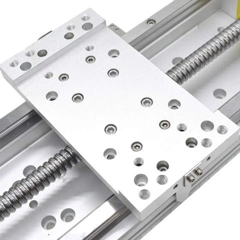 Close-up of Beefy Heavy Duty Sliding Table Travel Kit With 8 Inch Travel 1605 Ball Screw HG15 Linear Rail Guide 250 Kg Load