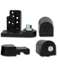 Heavy Duty Pivot Door Hinge Set For Storefront Doors Top And Bottom Die Cast Aluminum With Full Race Ball Bearings Duronotic Finish Right Or Left Hand Options Tamper Proof Commercial Door Hardware Tough As Nails, black