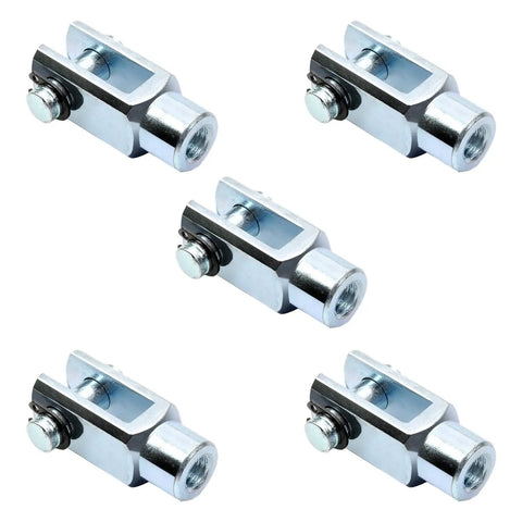 5 Pack Air Cylinder Rod Clevis End Y Connector 40mm Length M8x1.25 Female Thread Iron Build, Heavy Duty, Easy Install, Fits Pneumatic Cylinders, Durable Clevis Joints For Quick Setup; five iron connectors
