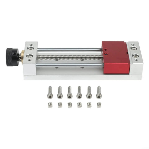 Compact Vise With Screw And Double Guide Rods For Rock Solid Clamping On Welding Tables And CNC Drilling Machines Perfect For Small PCB Components And Mini Vise Set With Grooved Mounting For Secure Easy Setup, with screws