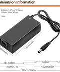 54V 1.1A DC Power Adapter For UniFi USW-Lite-8-PoE 8-Port Gigabit Switch, black 115x50x30mm with 106in cord