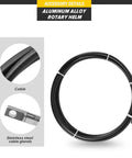 Pro Grade Boat Steering Kit With 14 Ft Steering Cable For Outboard Motors Standard Tapered Shaft Three Quarter Inch Universal Steering System For Yachts And Fishing Boats Durable Alloy Rudder For Smooth, Responsive Handling On The Water coil and close-up details.