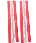 Two Pack Self Adhesive Piano Hinge Transparent Plastic Butt Long For Piano Projects, red stainless steel hinges displayed