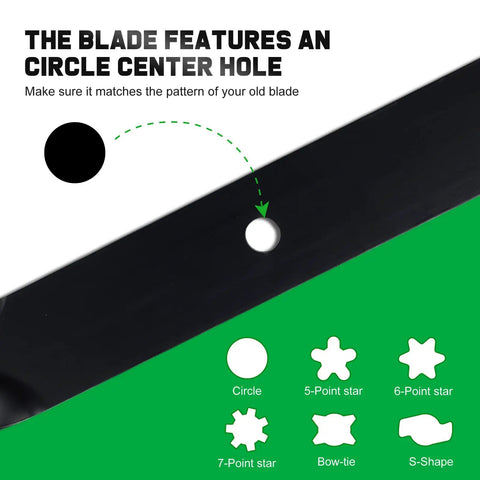 Timecutter 50 Inch Mower Blades Replacement For Toro Timecutter Zero Turn Mowers 50 Deck High Lift Durable Edge with circle center hole