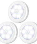 Pack of 3 upgraded 3.15 inch motion sensor LED night lights cordless battery operated stick on for closet stairs under cabinet