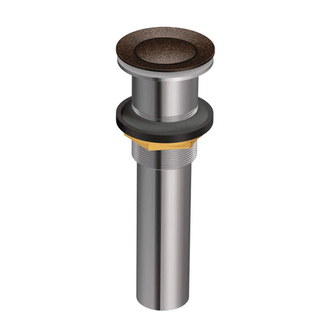 Oil Rubbed Bronze Vessel Sink Pop Up Drain Assembly With Spring Loaded Push Button No Overflow Bathroom Drain Accessory