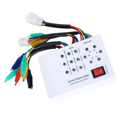 Heavy Duty Brushless Motor Tester For Electric Bikes And Scooters Delivers Dead Nuts Reliable Hall Sensor And Phase Winding Diagnostics With Quick Self Check to Keep Your Slick Ride Rolling Smooth with color-coded wires and testing ports.