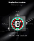 Guitar Tuner Pedal With Ultra Precise Plus Or Minus 0.5 Cent Tuning, Mini LED Display showing pitch name and A4 range.