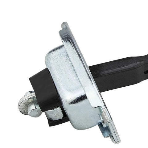 Close-up of Toyota Camry Left Driver Side Door Hinge Replacement 2012 2013 2014 2015 68610-06091 Check Strap Stopper, metal build.