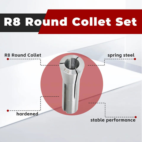 Round Collet Set Six Piece Kit For CNC Engraving And Milling Lathe Tooling, 3/4 inch, spring steel, stable performance