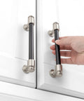 Hand opening cabinet with 10 Pack 5 Inch Black And Nickel Cabinet Pulls Matte Black And Brushed Nickel Cabinet Handles