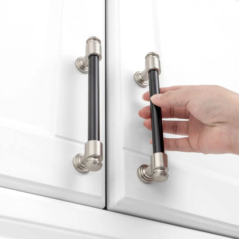 Hand opening cabinet with 10 Pack 5 Inch Black And Nickel Cabinet Pulls Matte Black And Brushed Nickel Cabinet Handles