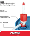 Heavy Duty Manual Drum Siphon Pump Works Like A Charm With Forty Eight Inch Flexible Hose handles chemicals at 7 gpm.