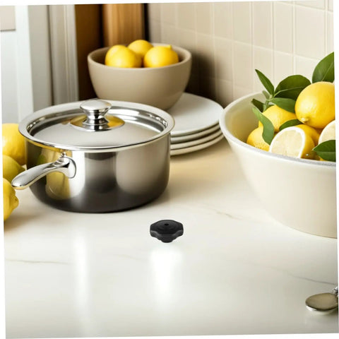 Upgrade Your Kitchen Game With These Badass Bakelite Pot Lid Handles For Pressure Cookers And Pans Heated Resistant Explosionproof Knobs That Fit Almost Any Cookware Set Perfectly For Smooth Cooking Sessions black bakelite lid knob on countertop