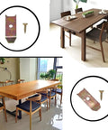 Heavy Duty Table Leaf Leveler Locks With 12 Carbon Steel Screws And Grip Tight Dowel Pin Latches For Extension Tables Cabinet Hardware displayed with a wooden dining table.