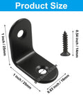 Heavy Duty Black 12 Pack Of 1 Inch Stainless Steel L Brackets With Screws Straight Up Solid Woodworking Corner Supports Built Different For DIY And Furniture Buildouts size display with one bracket and screw.