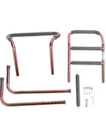 Bedside Auxiliary Rail With 4 Padded Handles For Seniors And Pregnant Women, Durable Aluminum Alloy components laid out