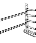 Heavy Duty Add On Cantilever Rack, 8 Foot Tall Industrial Storage Shelf With 2000 Lb Capacity And 24 Inch Adjustable Arms, Rock Solid 10 Gauge Steel Construction For Warehouses.