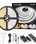 40ft Tunable White LED Strip Light With 1344 LEDs, Dimmable 3000K To 6500K, 24V Flexible Tape, RF Remote, accessories included