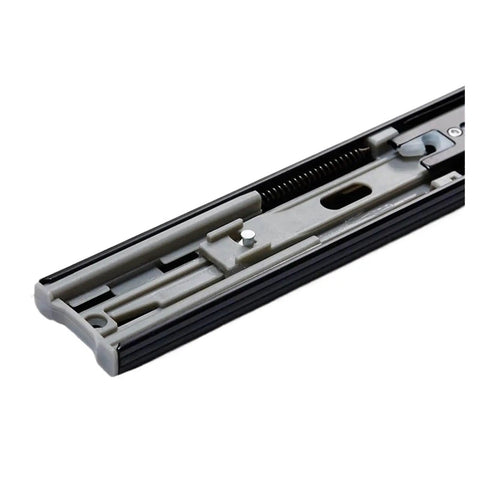 Close-up view of Heavy Duty Full Extension Drawer Slides One Pair Bottom Mounted Concealed Cabinet Hardware Smooth Gliding.