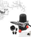 Secondary Air Injection Pump Replacement For 2007 To 2013 Toyota Sequoia Tundra Land Cruiser LX570 Smog Pump OEM Part 17610 0S010 10200231AA 33 2504M Direct Fit Plug And Play, shown with components and wiring connector.