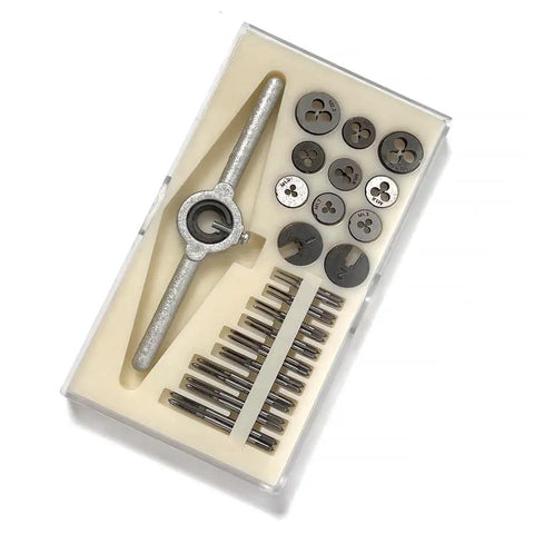 31 Piece Micro Metric Tap And Die Set For M1 To M2.5 Internal And External Threads Repair In Small Electronics Watches And Models Pro Grade HSS