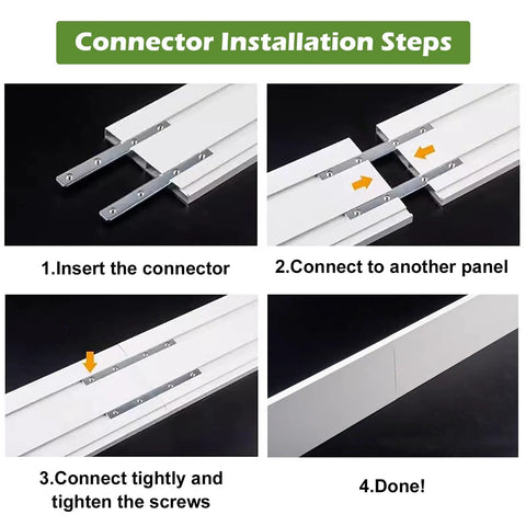 Connector installation steps for Top Shelf Ceiling Mount Acoustic Panel Zero Hassle Install for Bedroom and Living Room.