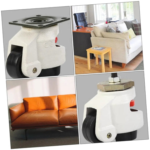 Heavy-Duty Leveling Casters Set For Workbenches And Equipment, swivel transport wheels with 1100 lb capacity, white plate caster
