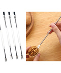 Stainless Steel Nutcracker Seafood Sheller With Dual Diameter Crushing Cones showing seafood forks extracting nuts