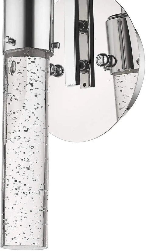 Modern Matte Black LED Wall Sconce With Bubble Glass, Indoor Vanity Light for Bathrooms, Integrated LED, Crystal Clear Glass Fixture
