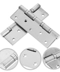 Two heavy-duty stainless steel door hinges with ball bearings for exterior use