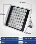 JUDYSSY Home Floodlight, Led Tunnel Light Outdoor Stadium Lighting Waterproof High Power Street Light Projection Lamp Ip66/65, Work Light, Positive Warm Light, 56W dimensions 365x305x80mm with LED light source.