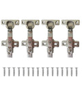 Heavy Duty Full Overlay 95 Degree Cabinet Hinges With Soft Closing Damper Clip On Mounting For Kitchen Cupboards And Wardrobes No Hassle Setup Plus Height Adjustment For Smooth Glide Every Time Pack Of Four, showcased with screws.