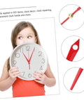 10 Sets Modern DIY Clock Hands Pointers Replacement Parts Aluminum Clock Hands Kit For Frameless Wall Clocks Quartz Clocks Craft Projects Easy Timekeeping Upgrade with child holding clock