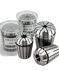 Top Grade High Precision Spring Collet Set For Your CNC And Drill Setup Featuring ER11 ER16 ER20 ER25 ER32 ER40 sizes displayed in various angles.