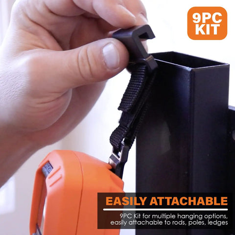 Magnetic Multimeter Hanging Strap Kit With Dual Magnet Loop And Clip attached to metal surface