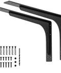 24 X 14.2 Inch Heavy Duty Rugged Shelf Brackets Set For 24 To 30 Inch Shelves, Premium Alloy Metal, includes mounting hardware